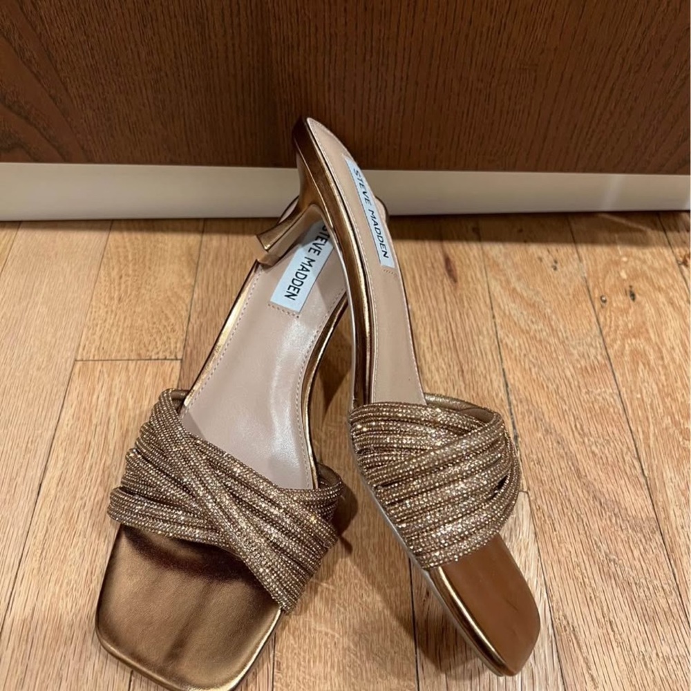 Steve Madden Metallic Gold Heeled Sandals